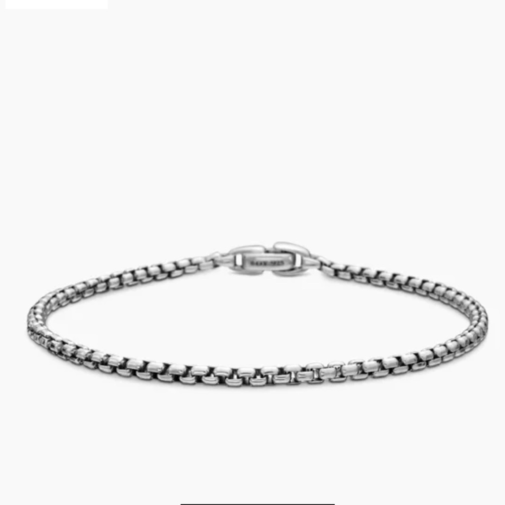 David Yurman Silver Box Chain Bracelet (M)